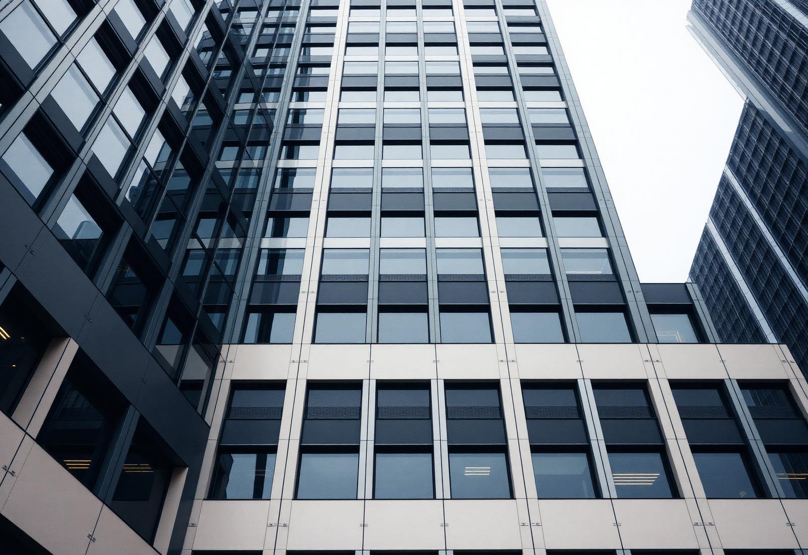 Modern corporate tower facade